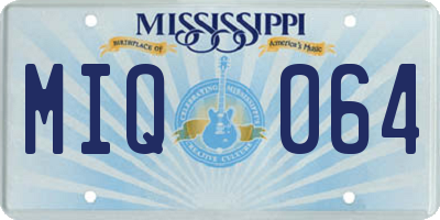 MS license plate MIQ064