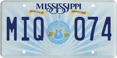 MS license plate MIQ074