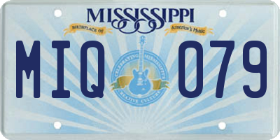 MS license plate MIQ079