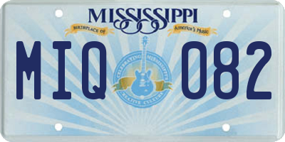 MS license plate MIQ082