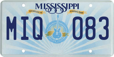 MS license plate MIQ083