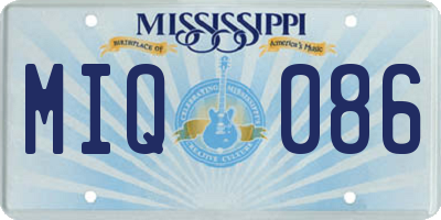 MS license plate MIQ086