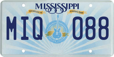 MS license plate MIQ088