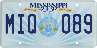MS license plate MIQ089