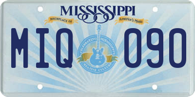 MS license plate MIQ090