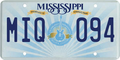 MS license plate MIQ094