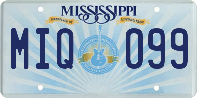MS license plate MIQ099