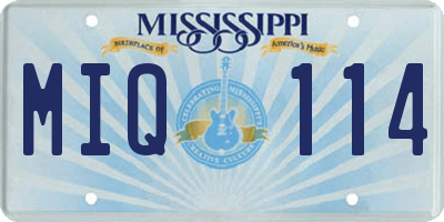 MS license plate MIQ114