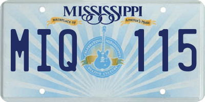 MS license plate MIQ115