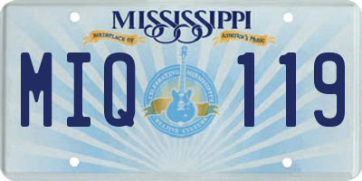 MS license plate MIQ119