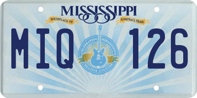 MS license plate MIQ126