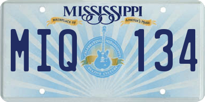 MS license plate MIQ134