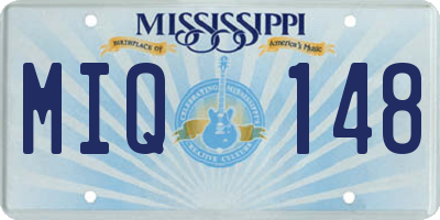 MS license plate MIQ148