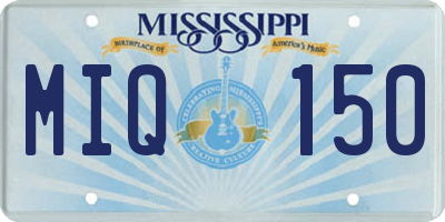MS license plate MIQ150