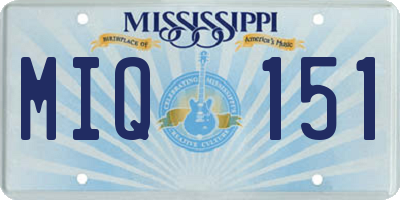 MS license plate MIQ151