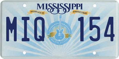 MS license plate MIQ154