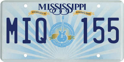 MS license plate MIQ155