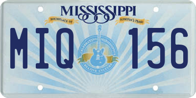 MS license plate MIQ156