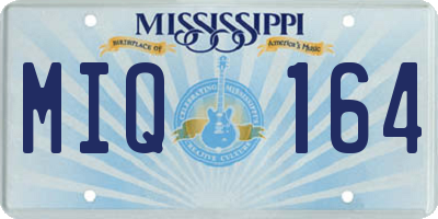MS license plate MIQ164