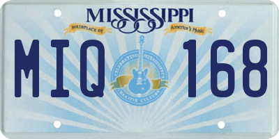 MS license plate MIQ168