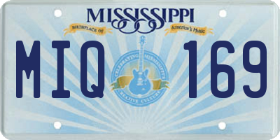 MS license plate MIQ169