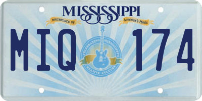 MS license plate MIQ174