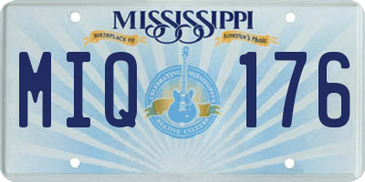 MS license plate MIQ176