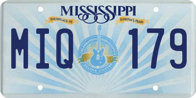 MS license plate MIQ179