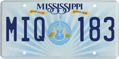MS license plate MIQ183