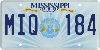 MS license plate MIQ184