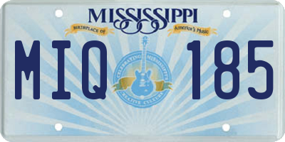 MS license plate MIQ185