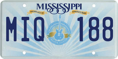 MS license plate MIQ188