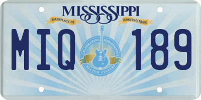 MS license plate MIQ189