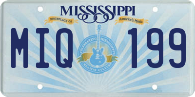 MS license plate MIQ199