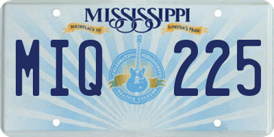MS license plate MIQ225