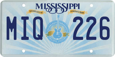 MS license plate MIQ226