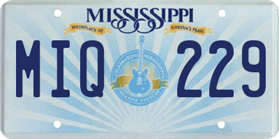 MS license plate MIQ229