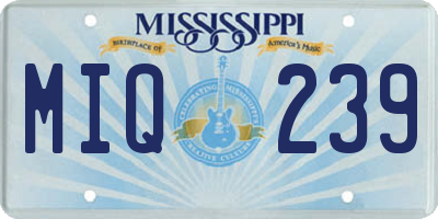 MS license plate MIQ239