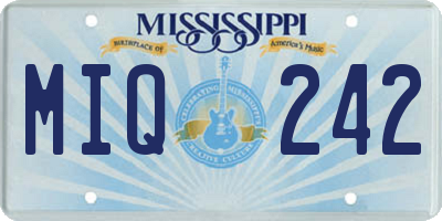 MS license plate MIQ242