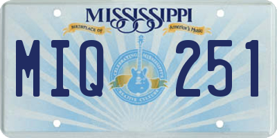 MS license plate MIQ251