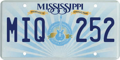 MS license plate MIQ252
