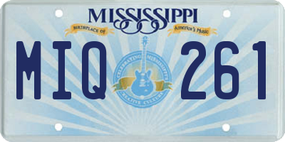 MS license plate MIQ261