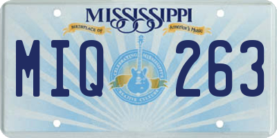 MS license plate MIQ263