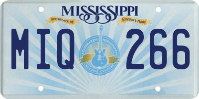 MS license plate MIQ266