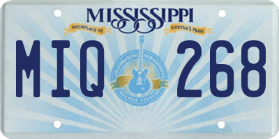 MS license plate MIQ268