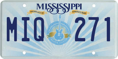 MS license plate MIQ271