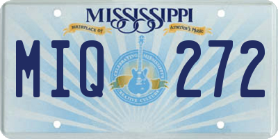 MS license plate MIQ272
