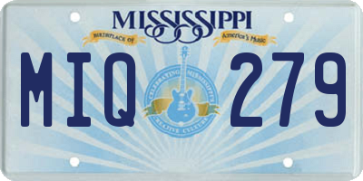 MS license plate MIQ279
