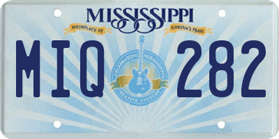 MS license plate MIQ282