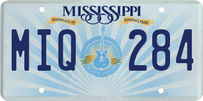 MS license plate MIQ284